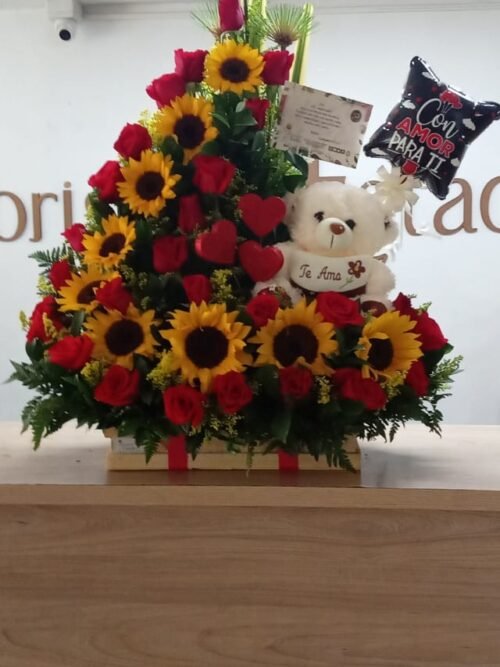 Lluvia de Rosas y Girasoles