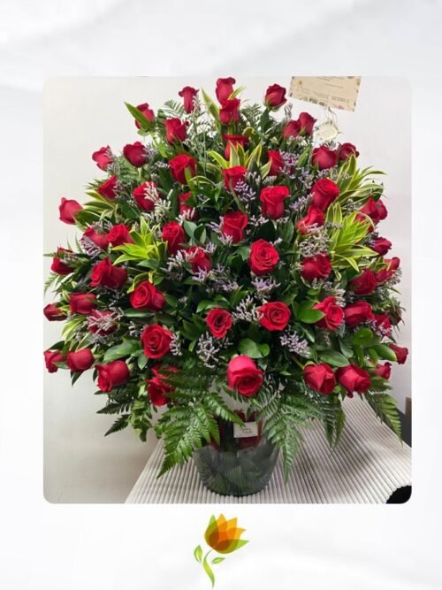 Especial de rosas rojas en Jarrón