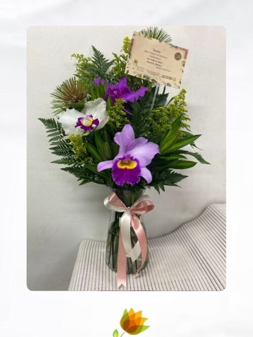 Solitario romance en orquideas