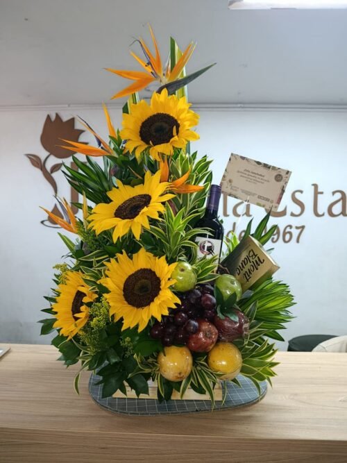 Flores y vino para ellos